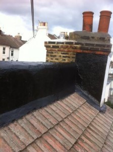 exposed parapet. Rendered and waterproofed.