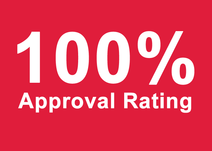 100% approval rating